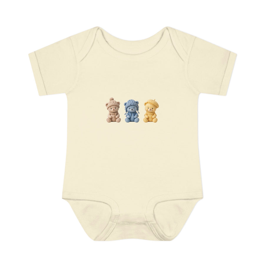 "Lovely pink Bears" Infant Baby Rib Bodysuit