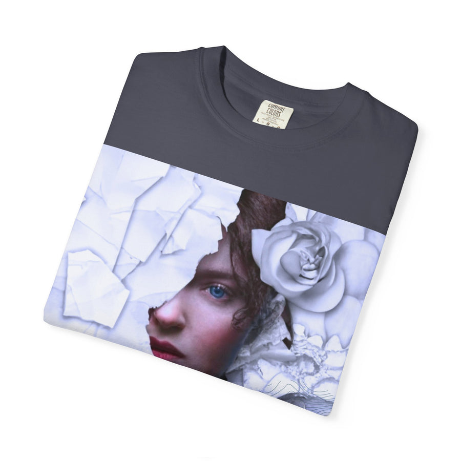 Surreal Portrait T-Shirt with Roses | Artistic Graphic Tee