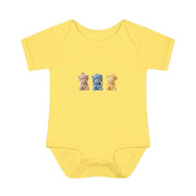 "Lovely pink Bears" Infant Baby Rib Bodysuit