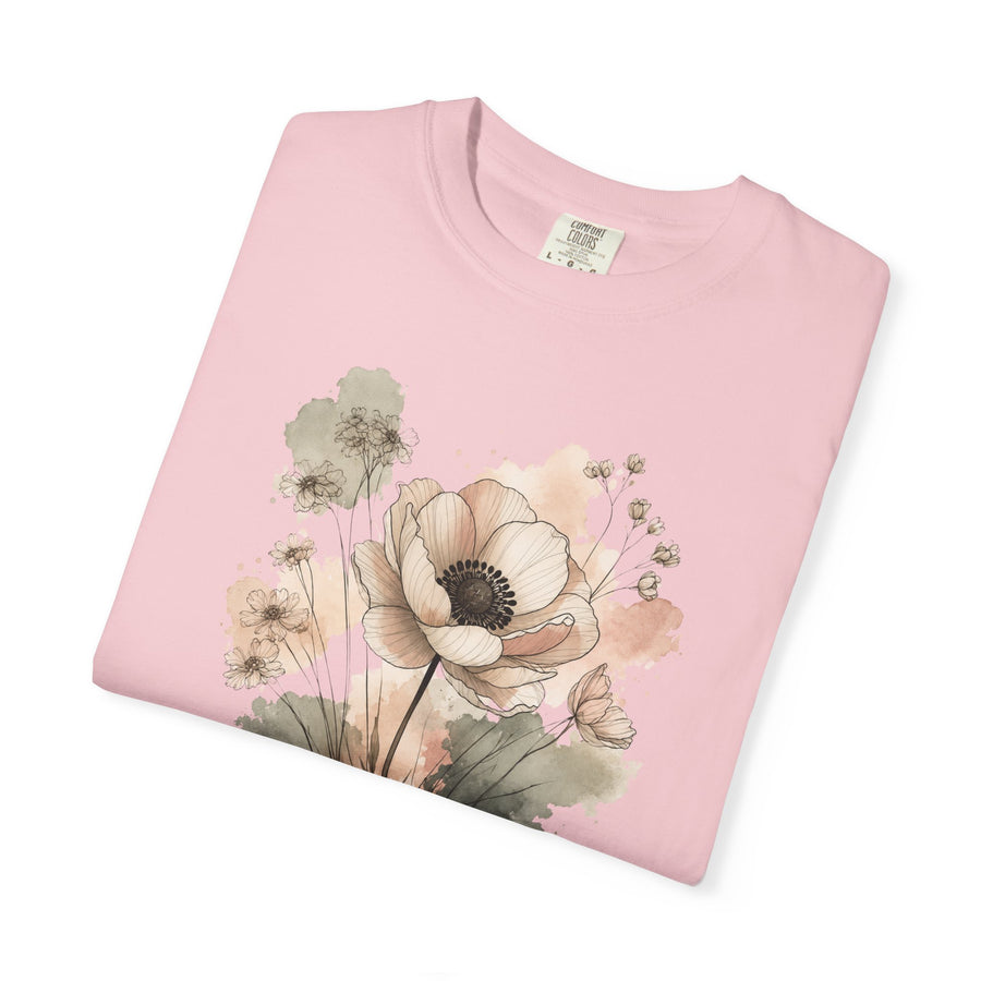 Rooted & Rising Floral T-Shirt — Botanical Inspirational Tee