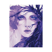 Watercolor Portrait Poster — Purple Female Face Matte Art Print - PRINT EXPLORE