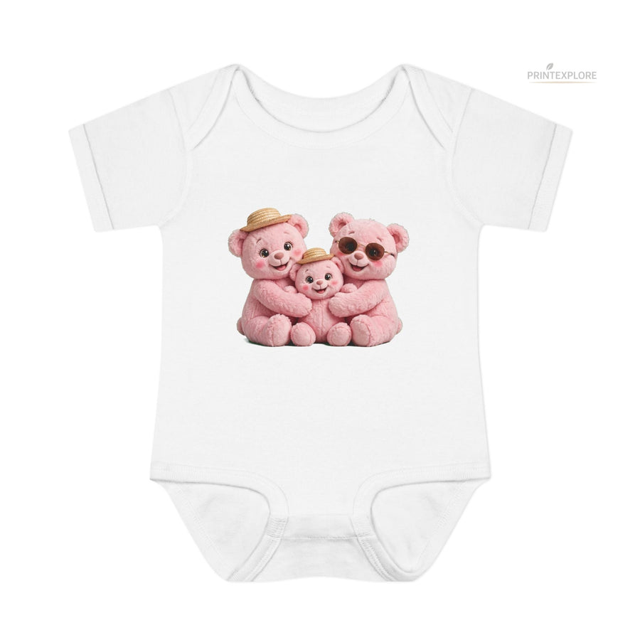 Pink Bears Baby Bodysuit – Original Wearable Art - PRINT EXPLORE