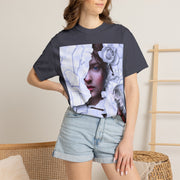 Surreal Portrait T-Shirt with Roses | Artistic Graphic Tee