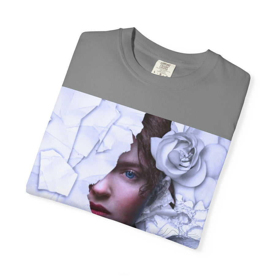 Surreal Portrait T-Shirt with Roses | Artistic Graphic Tee