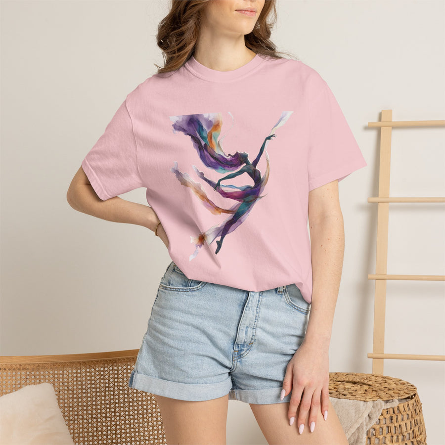 Abstract Color Wave T-Shirt — Ethereal Purple & Teal Art Tee