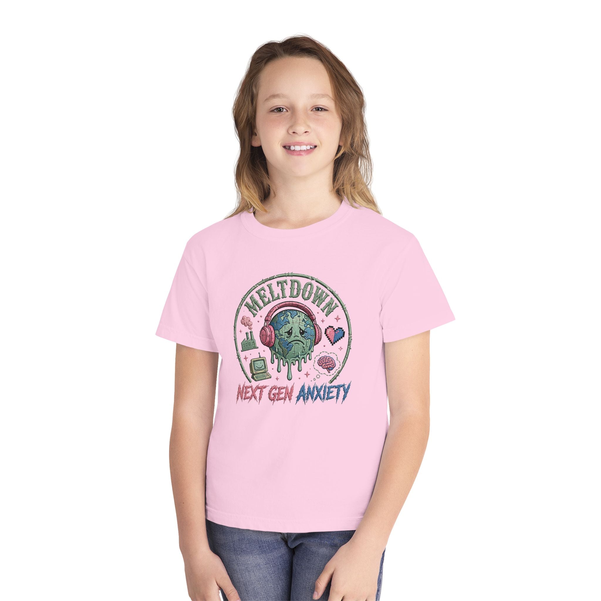 Youth Tee — 'Meltdown Next Gen Anxiety' Graphic Shirt - PRINT EXPLORE