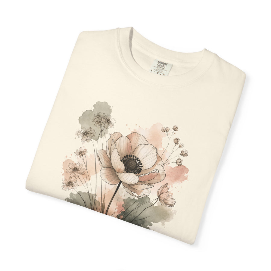 Rooted & Rising Floral T-Shirt — Botanical Inspirational Tee