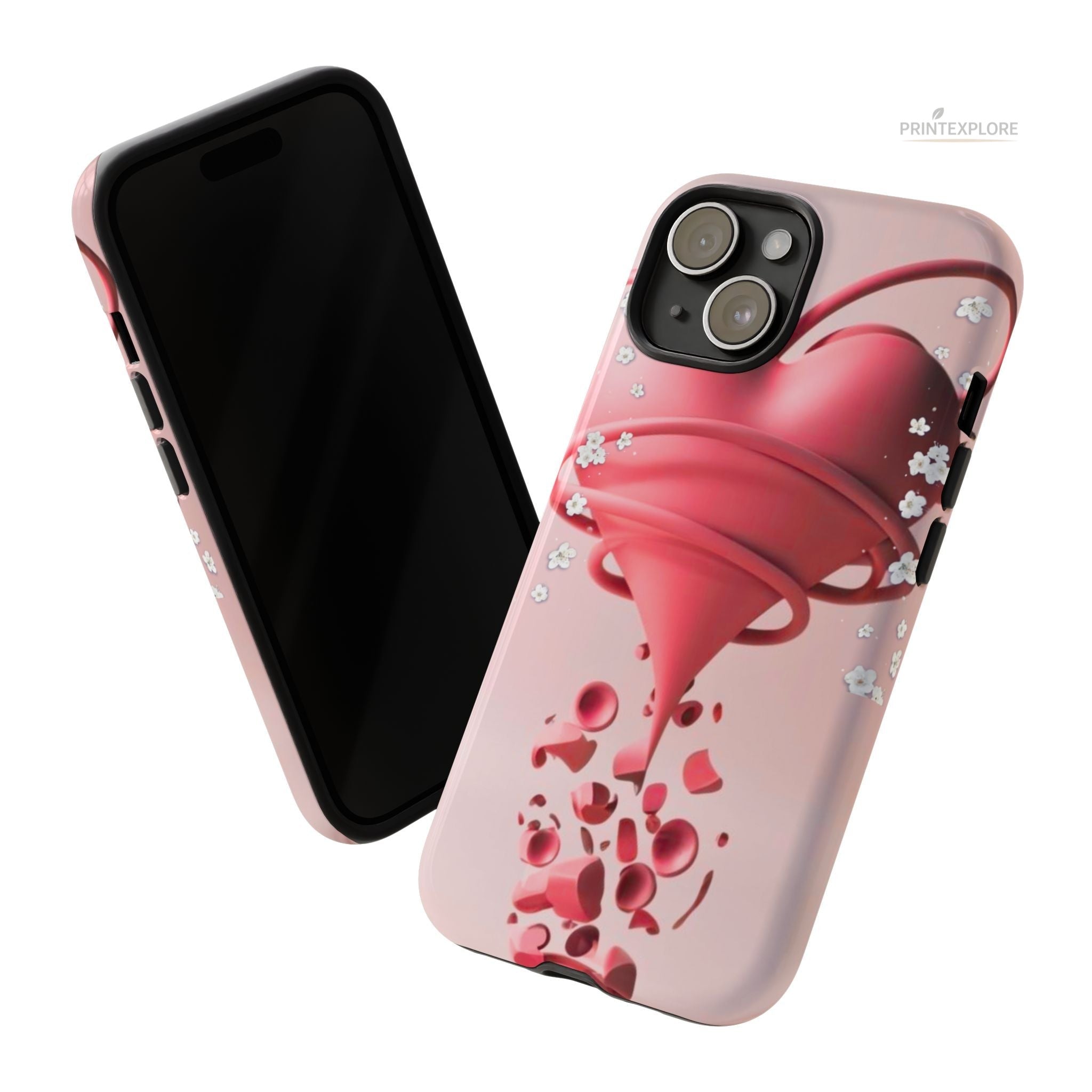 Pink Heart Art Phone Case for Women - PRINT EXPLORE