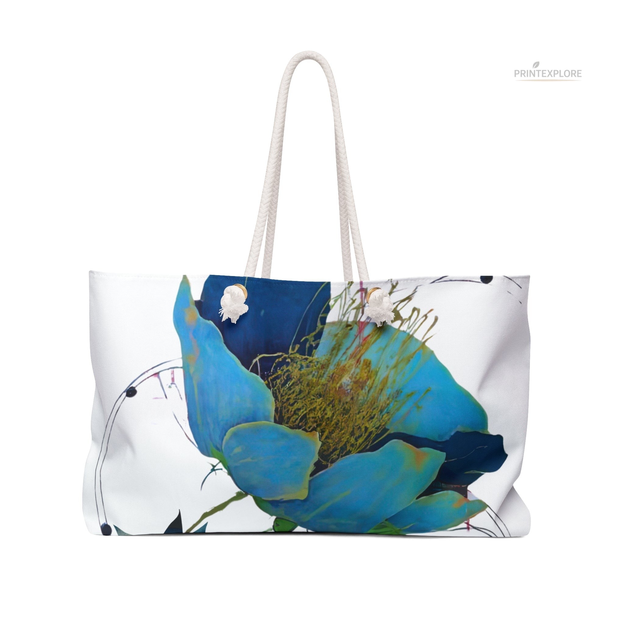 Blue Flowers Weekender Bag - PRINT EXPLORE
