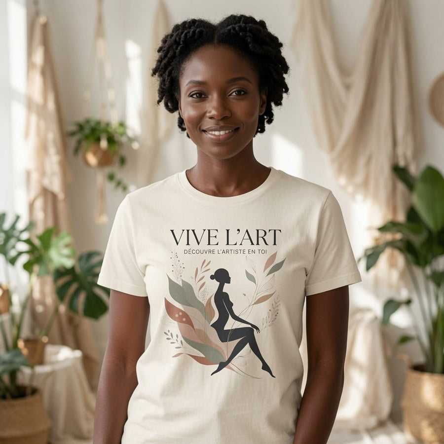 Vive L'Art Botanical Silhouette T-Shirt -Beige- PRINT EXPLORE