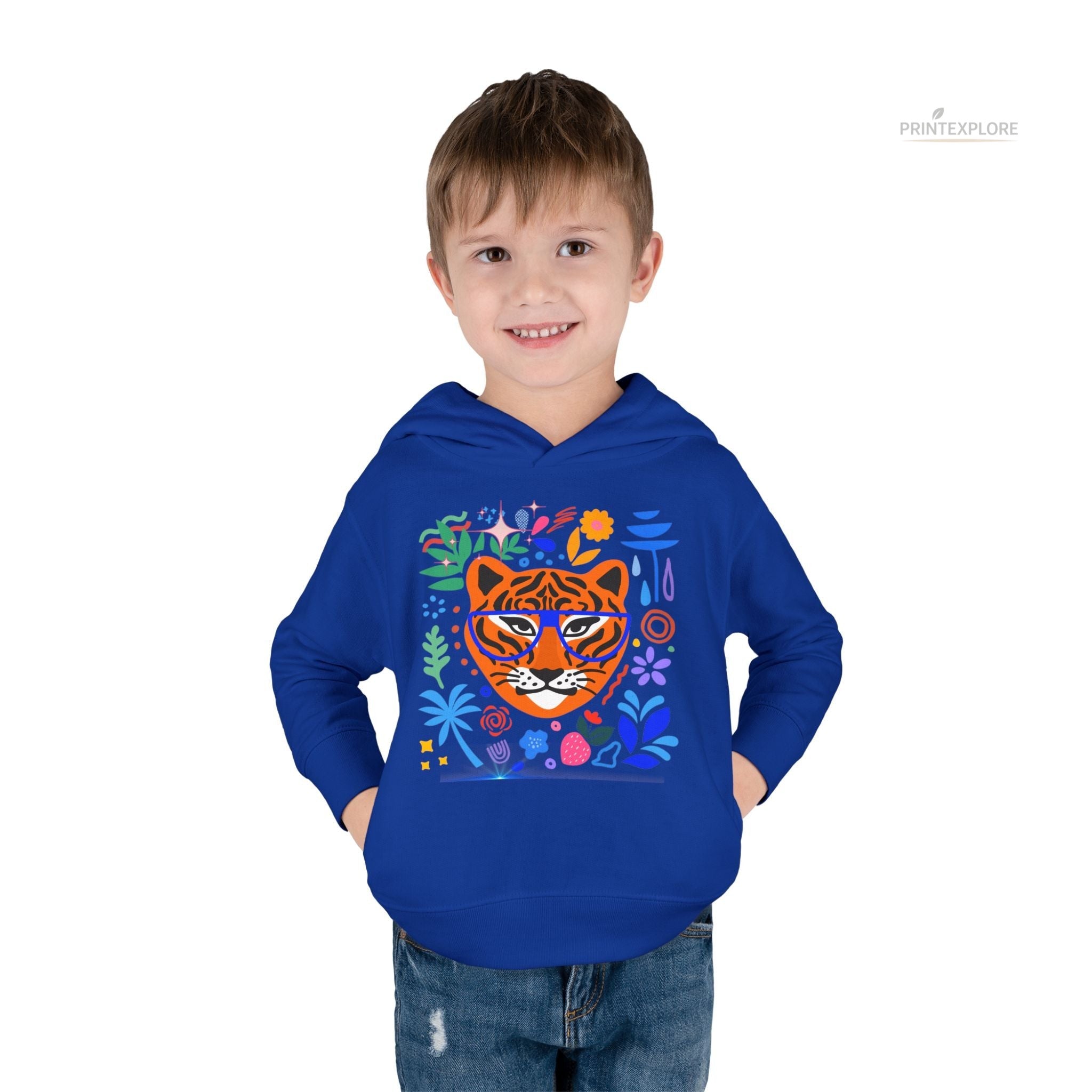 Tiger Toddler Pullover Fleece Hoodie - PRINT EXPLORE