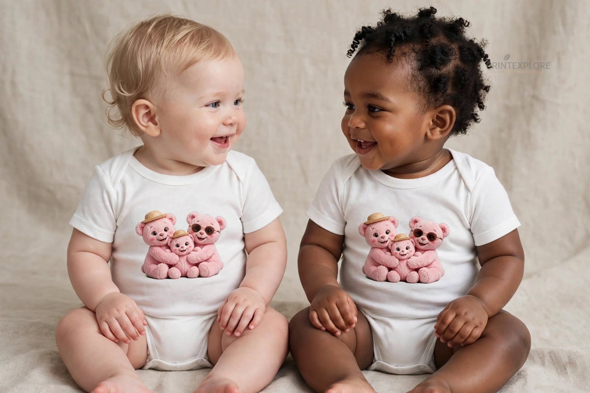 Pink Bears Baby Bodysuit – Original Wearable Art - PRINT EXPLORE