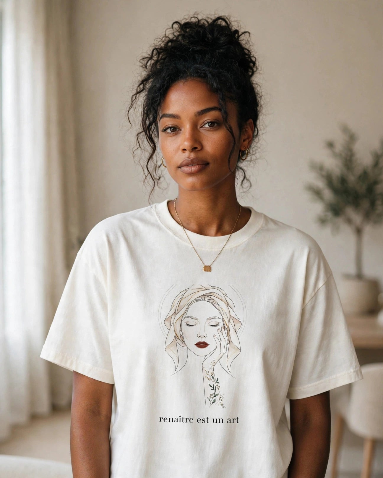 Minimalist Line Art Graphic Tee for Women | French-Inspired Design - PRINT EXPLORE