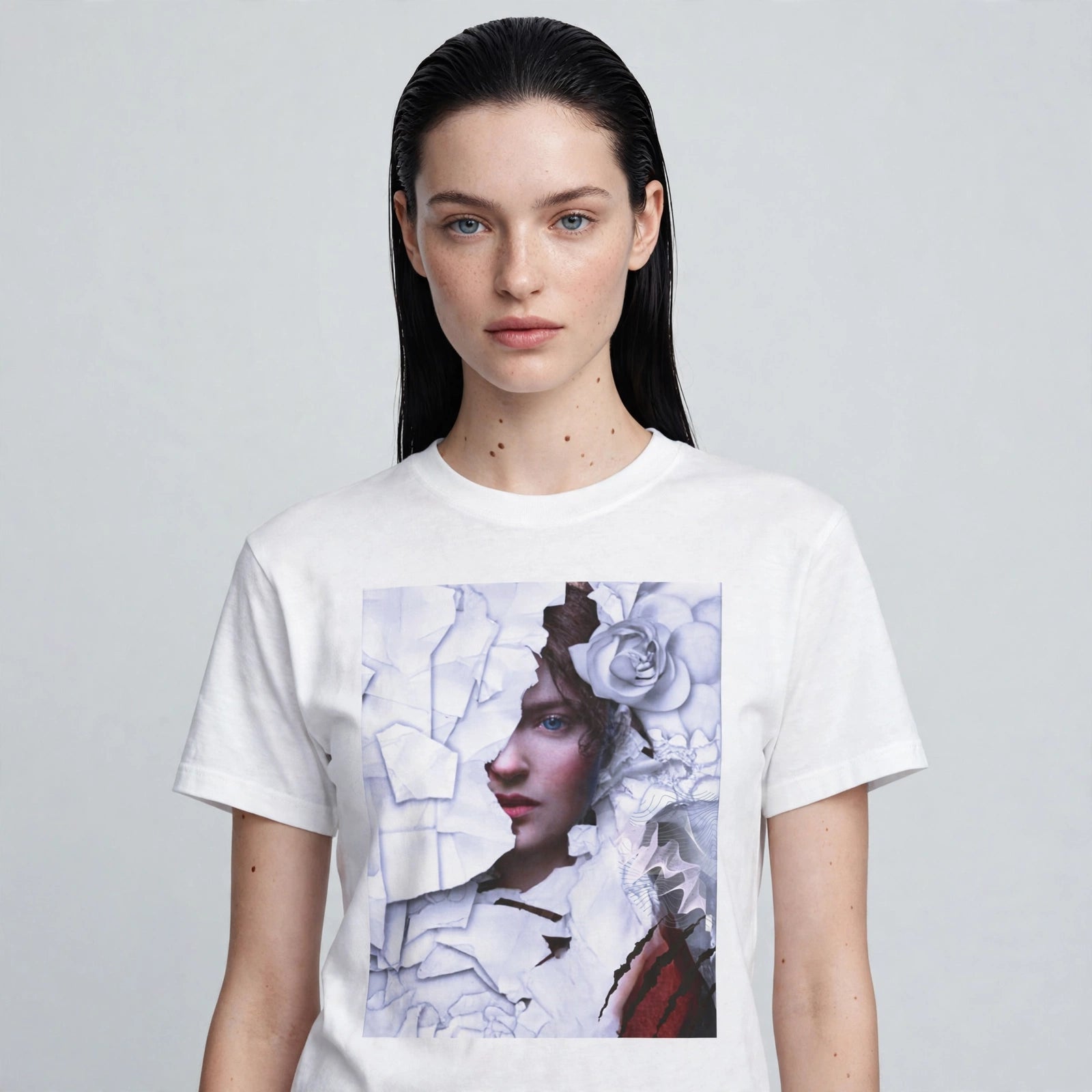 Surreal Rose Portrait Graphic T-Shirt | Wearable Art - PRINT EXPLORE