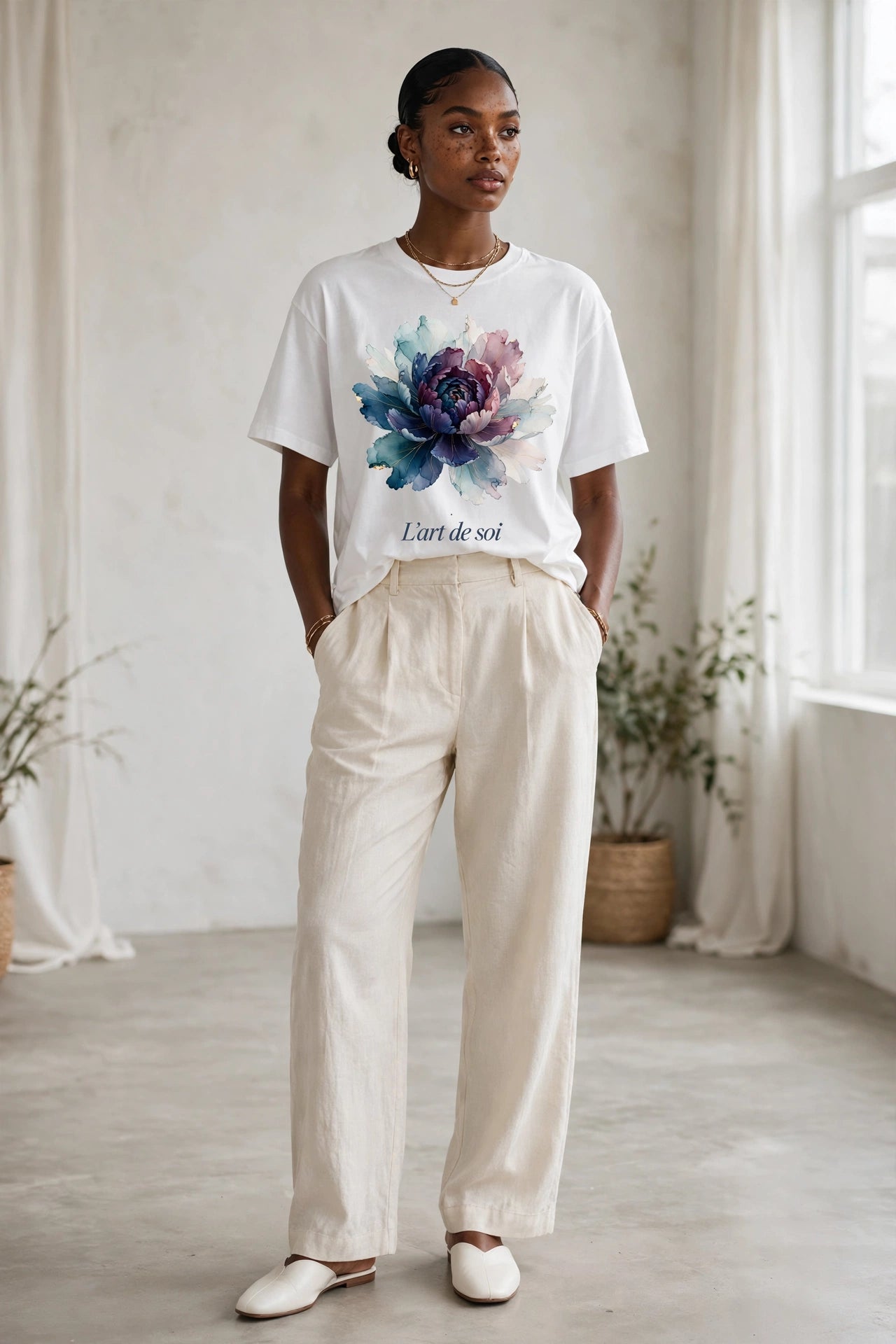 Floral Watercolor Art Tee – Comfort Colors 1717 - PRINT EXPLORE