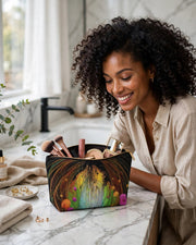 Midnight Bloom Botanical Art Pouch | Floral Makeup & Travel Organizer - PRINT EXPLORE