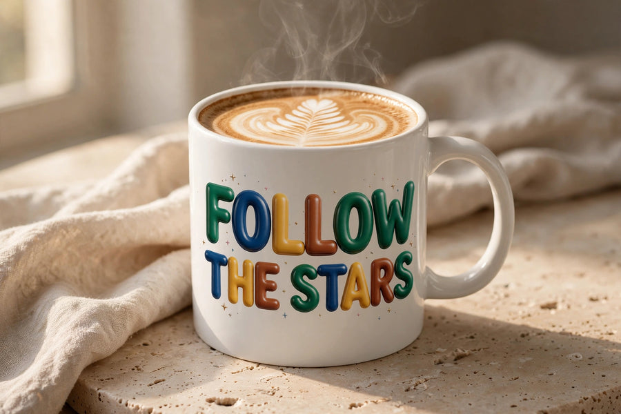 Follow the Stars - Ceramic Mug, 11oz - PRINT EXPLORE