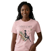 Vive L'Art Botanical Silhouette T-Shirt pink - PRINT EXPLORE