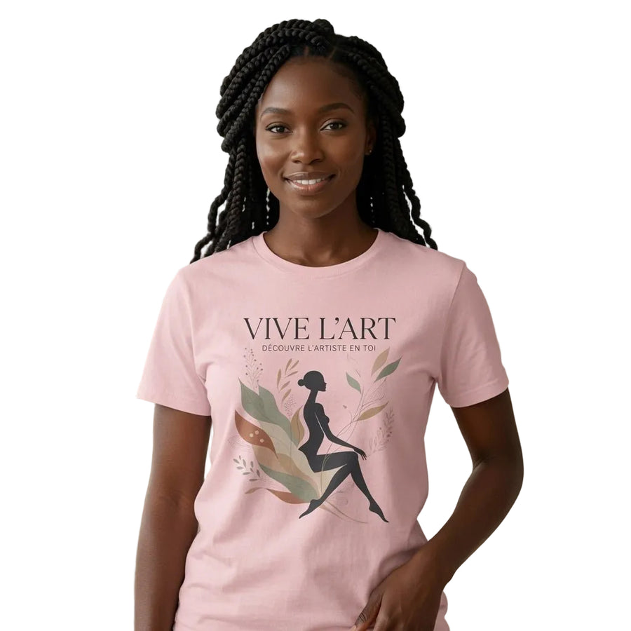 Vive L'Art Botanical Silhouette T-Shirt pink - PRINT EXPLORE
