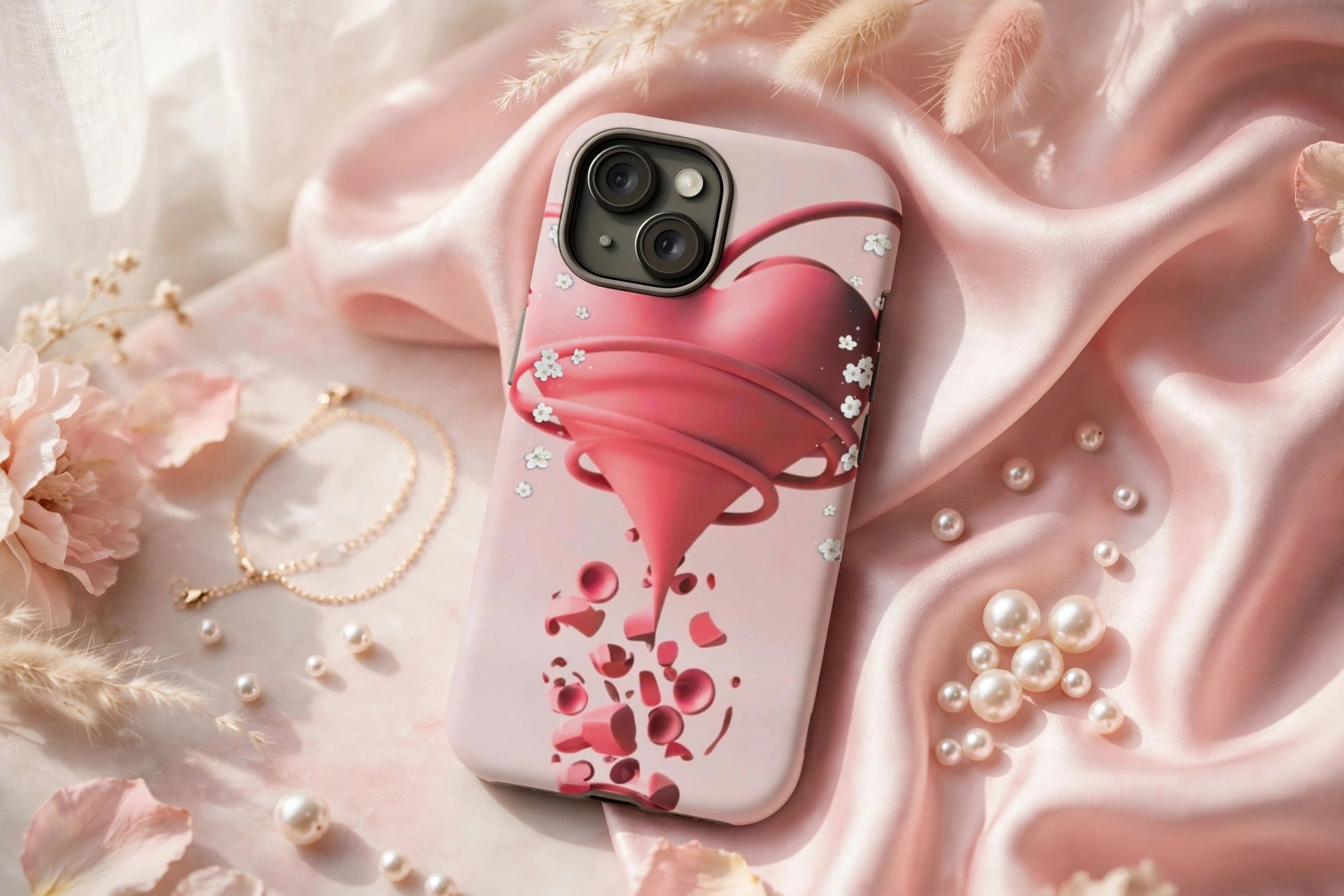 pink melting heart art phone case for women - PRINT EXPLORE