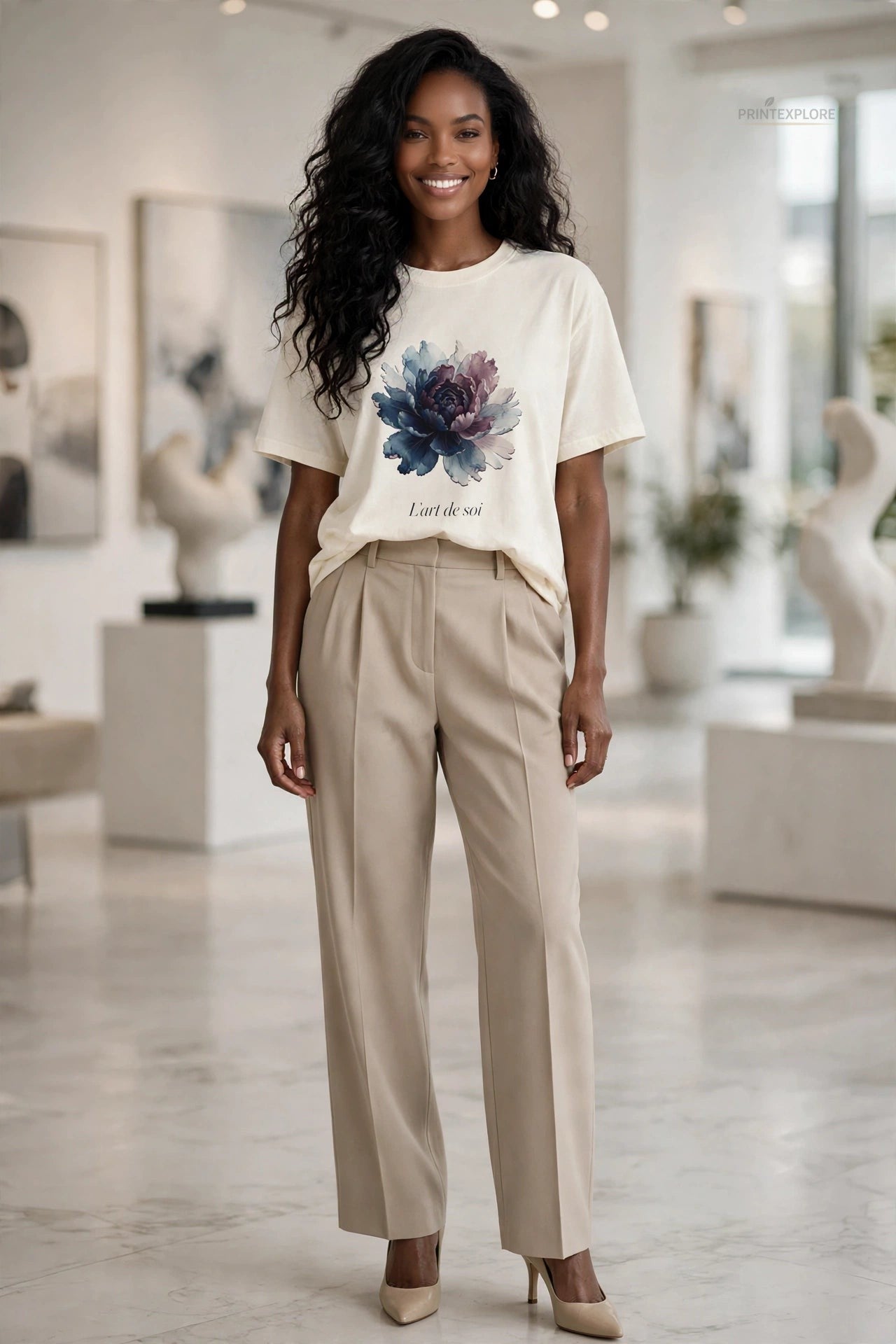 Floral Watercolor Art Tee – Comfort Colors 1717 - PRINT EXPLORE