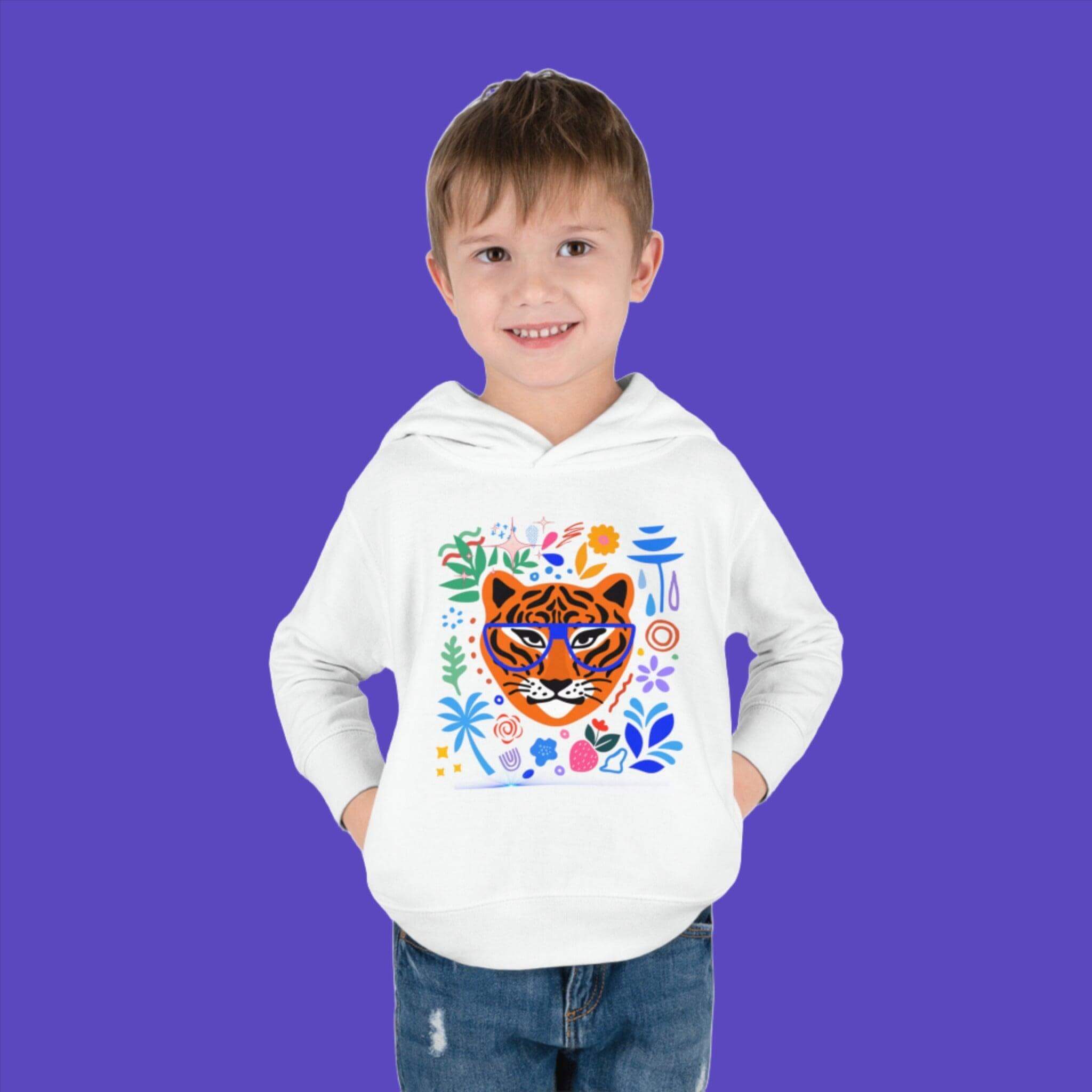 Tiger Toddler Pullover Fleece Hoodie - PRINT EXPLORE