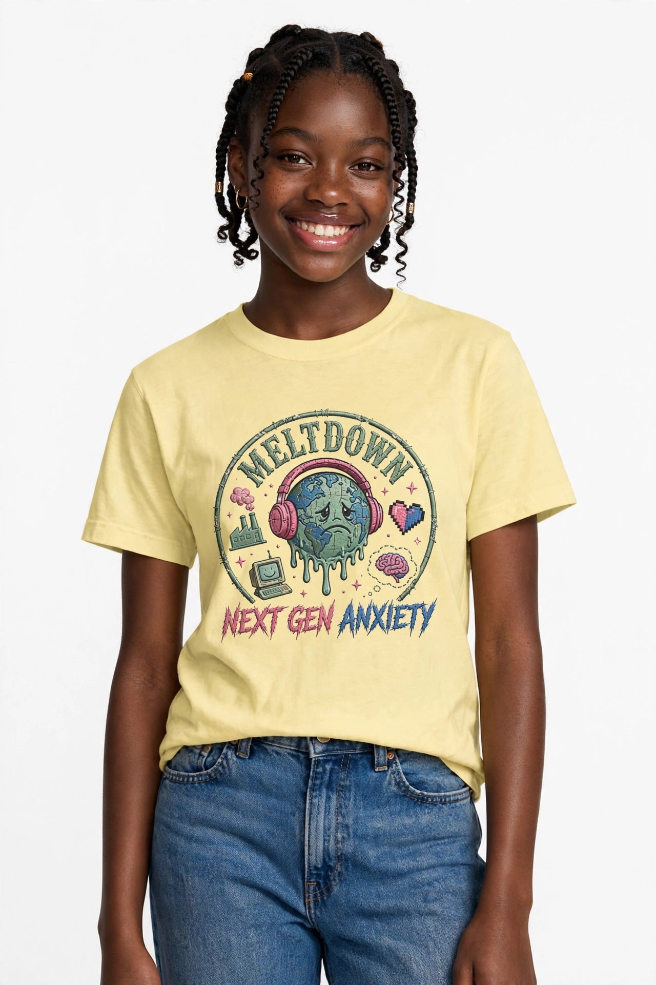 Meltdown Next Gen Anxiety Youth Vintage Graphic Shirt - PRINT EXPLORE