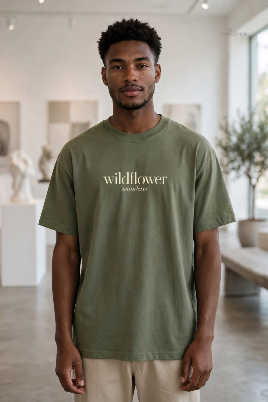 Wildflower T-Shirt — Minimal Botanical Graphic Tee - PRINT EXPLORE