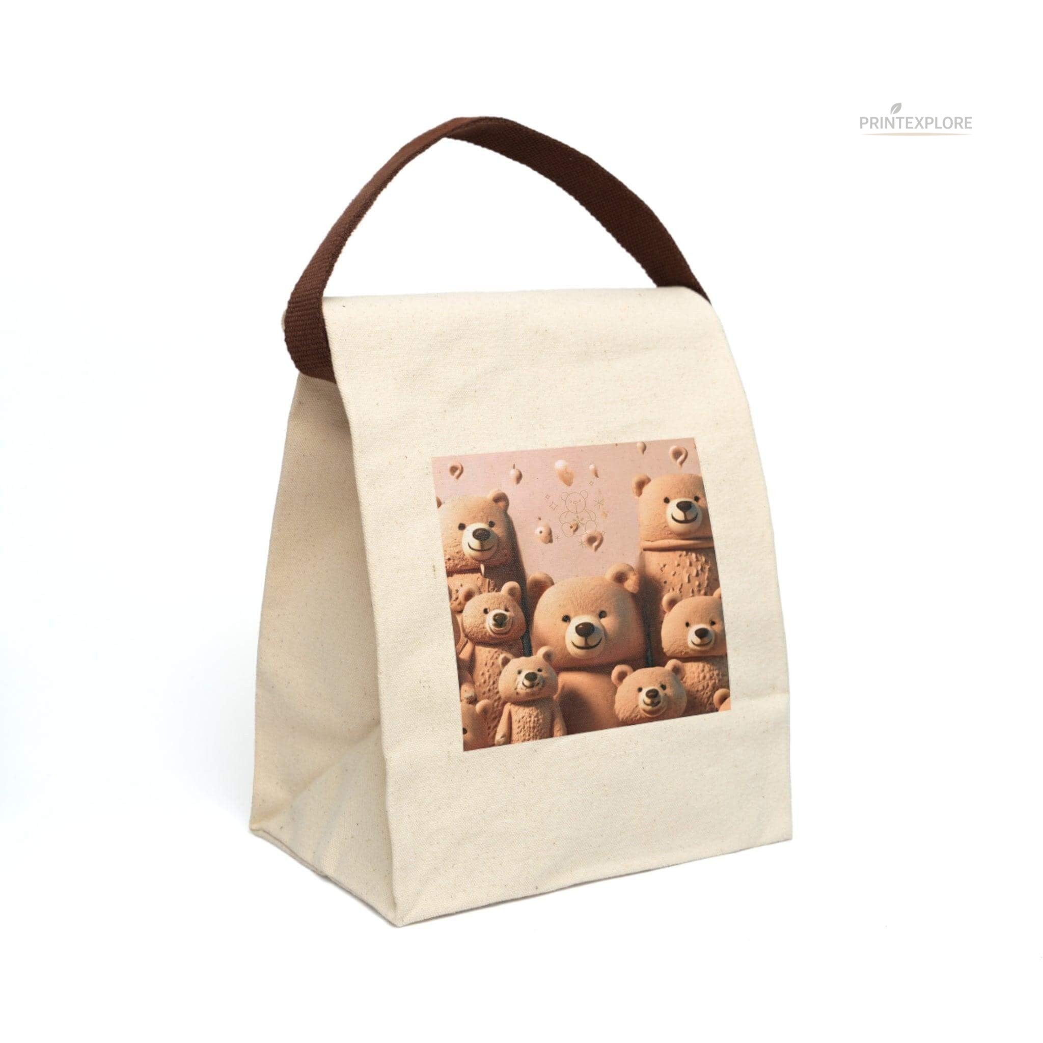 Cute Bear Family Lunch Bag With Strap - PRINT EXPLORE