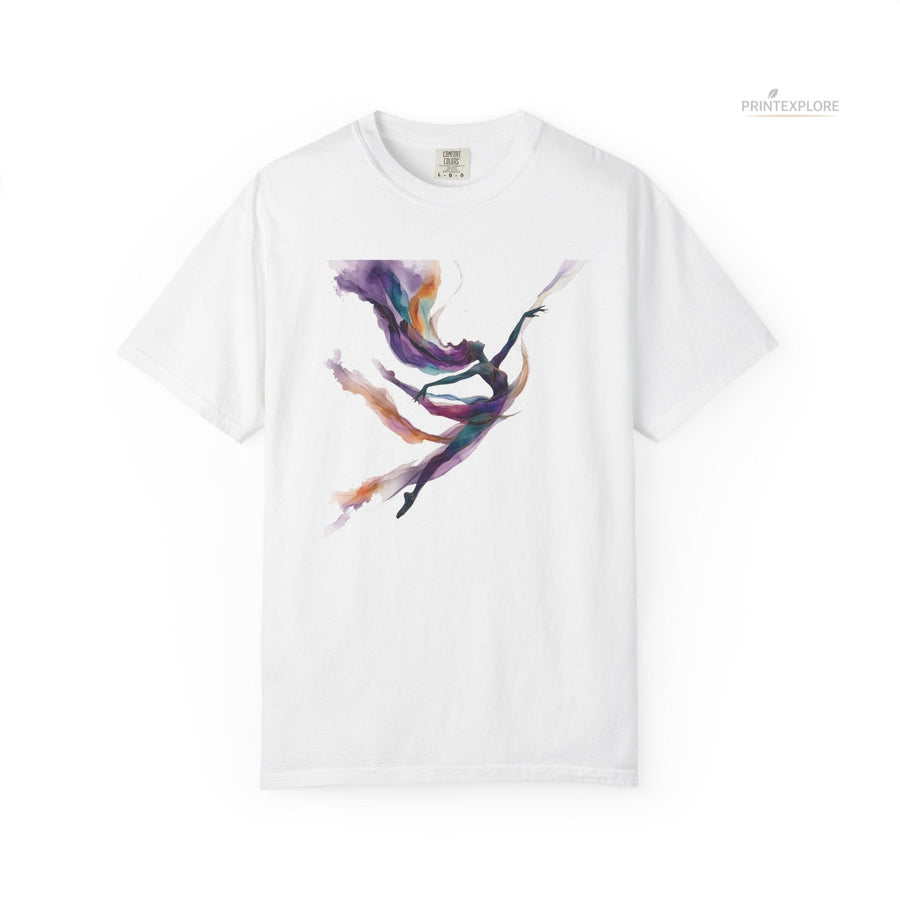 Abstract Color Wave Cotton Graphic Tee - PRINT EXPLORE