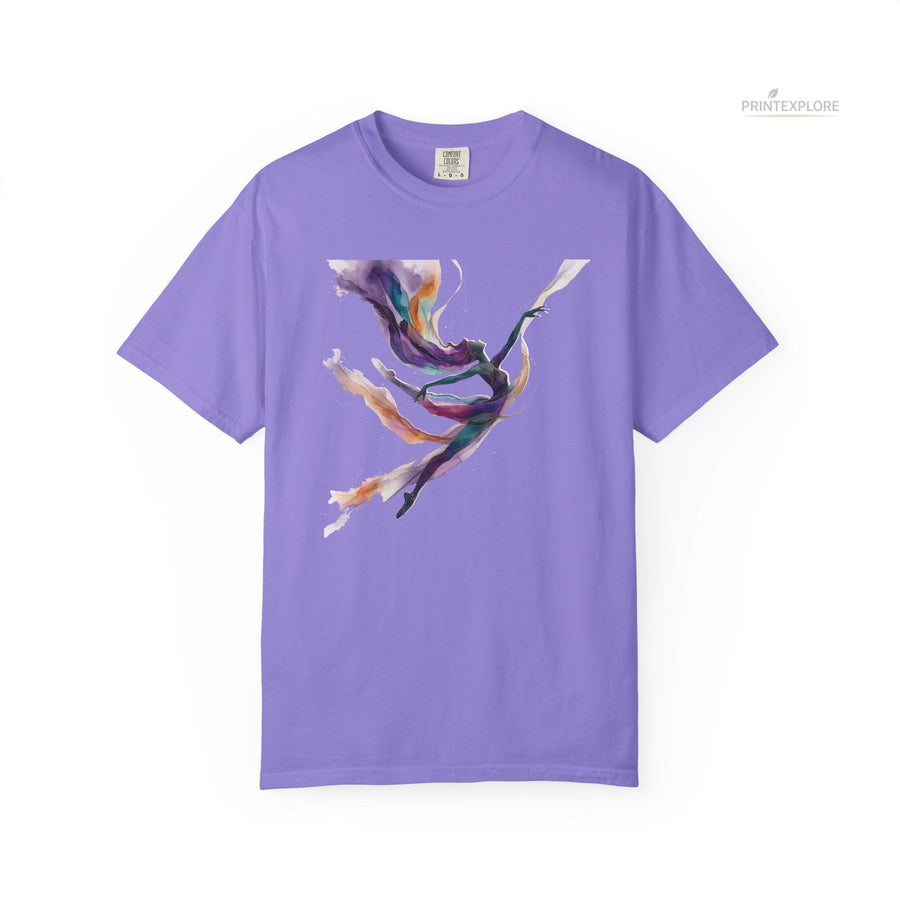 Abstract Color Wave Cotton Graphic Tee - PRINT EXPLORE