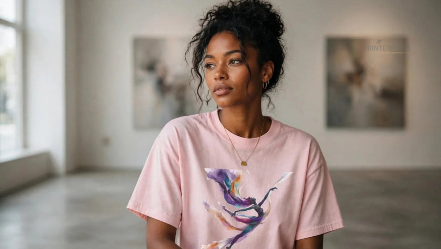 Abstract Color Wave Cotton Graphic Tee - PRINT EXPLORE