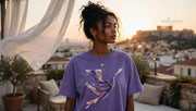 Abstract Color Wave Cotton Graphic Tee - PRINT EXPLORE