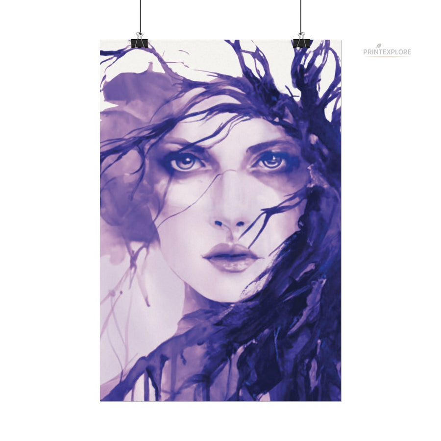Watercolor Purple Portrait Poster | Feminine Matte Wall Art - PRINT EXPLORE
