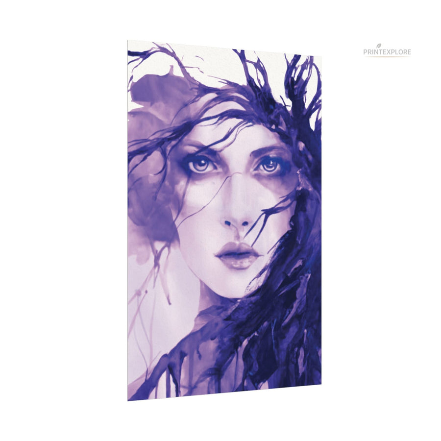 Watercolor Purple Portrait Poster | Feminine Matte Wall Art - PRINT EXPLORE
