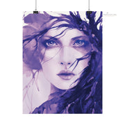 Watercolor Purple Portrait Poster | Feminine Matte Wall Art - PRINT EXPLORE