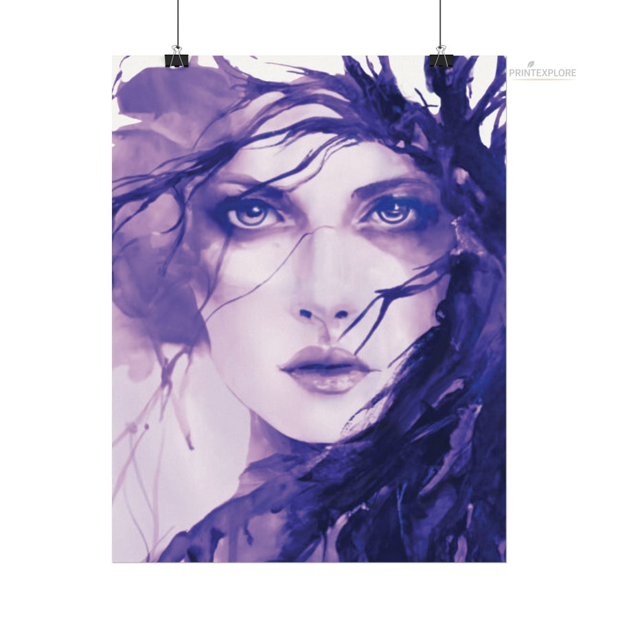 Watercolor Purple Portrait Poster | Feminine Matte Wall Art - PRINT EXPLORE