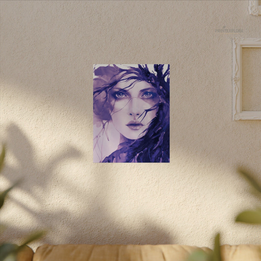Watercolor Purple Portrait Poster | Feminine Matte Wall Art - PRINT EXPLORE