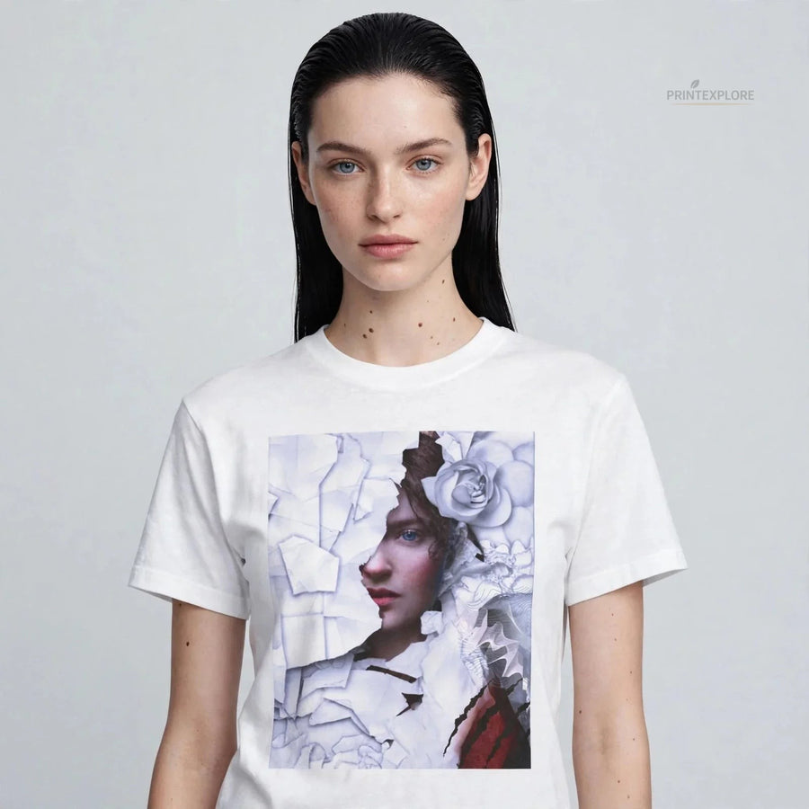 Surreal Rose Portrait Graphic T-Shirt | Wearable Art - PRINT EXPLORE