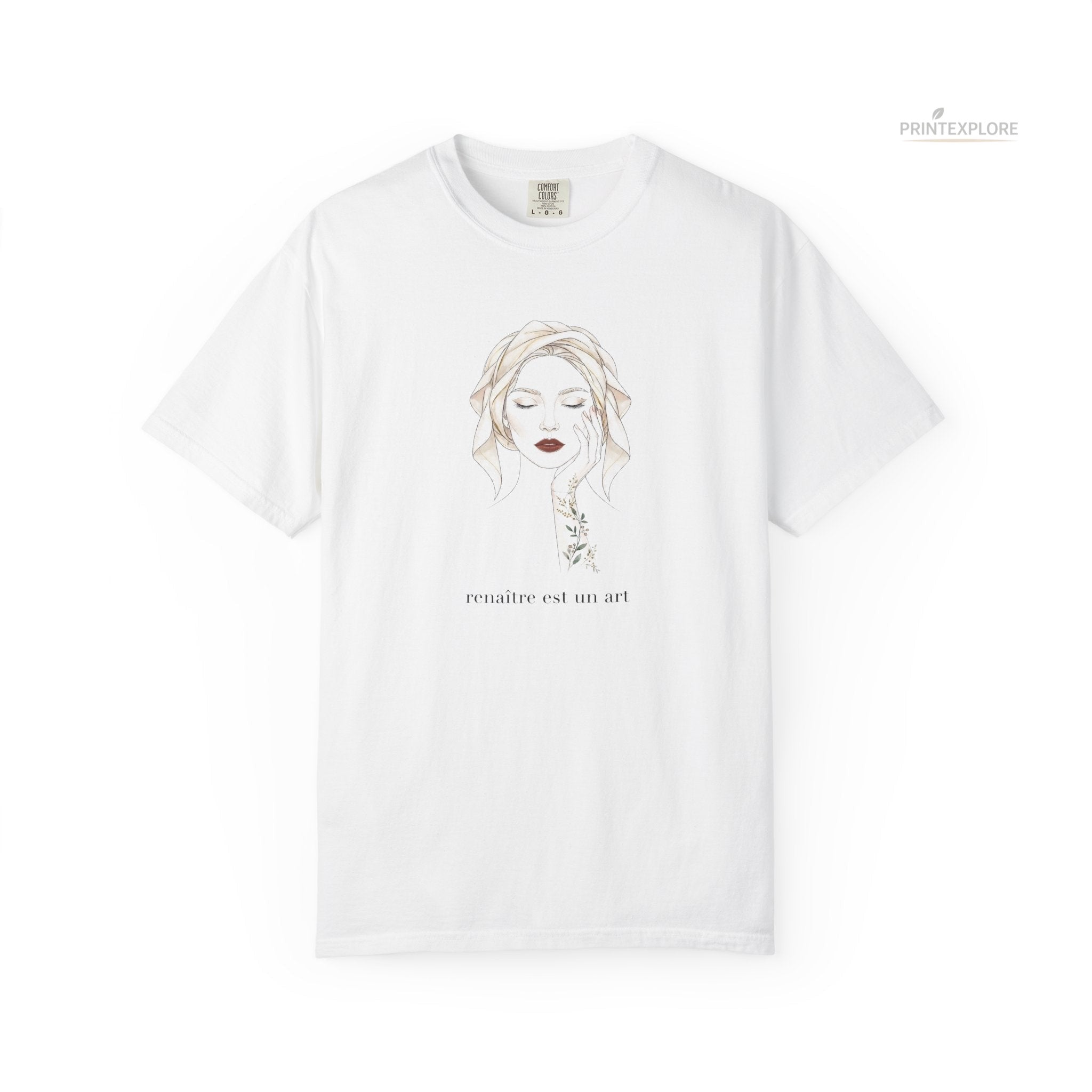 Minimalist Line Art Graphic Tee for Women | French-Inspired Design - PRINT EXPLORE