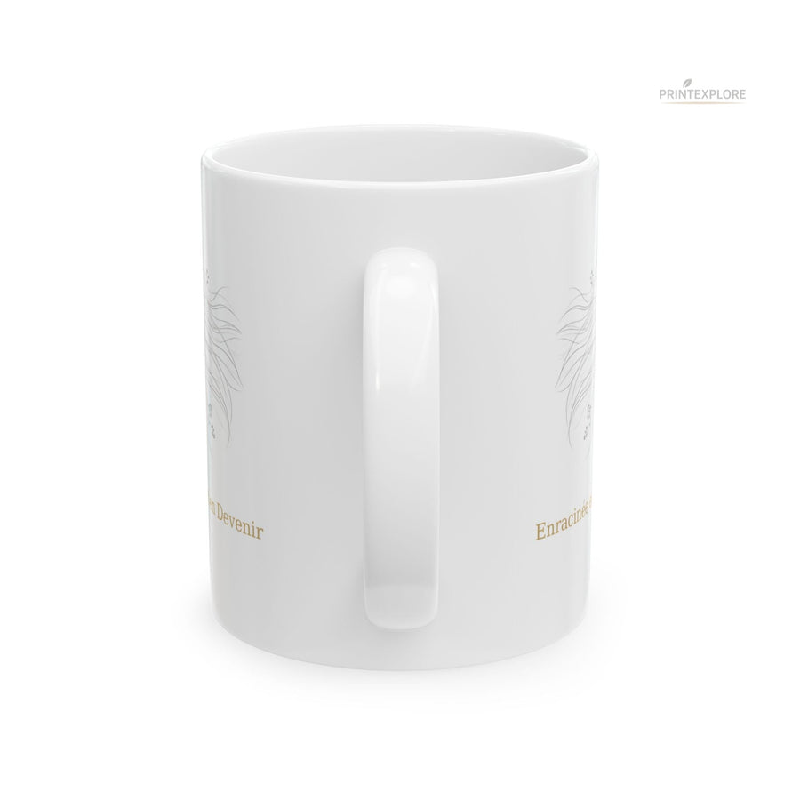 Rooted & Becoming Ceramic- Minimalist Botanical Coffee Mug - PRINT EXPLORE