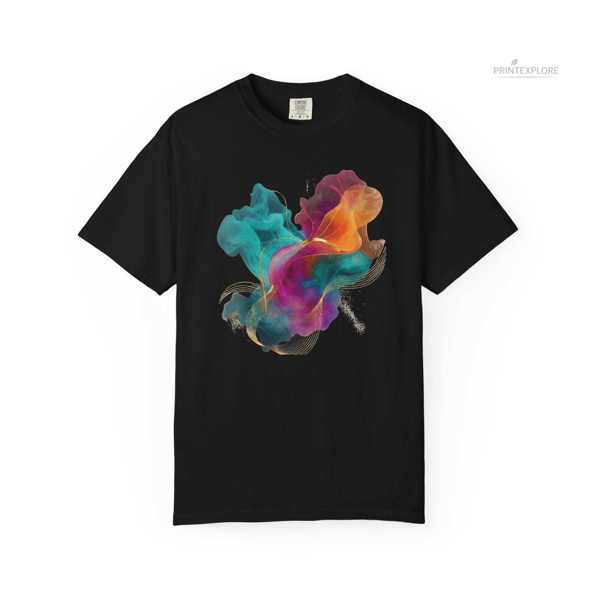 Abstract Color Smoke Tee — A Wearable Art Statement in Motion - PRINT EXPLORE