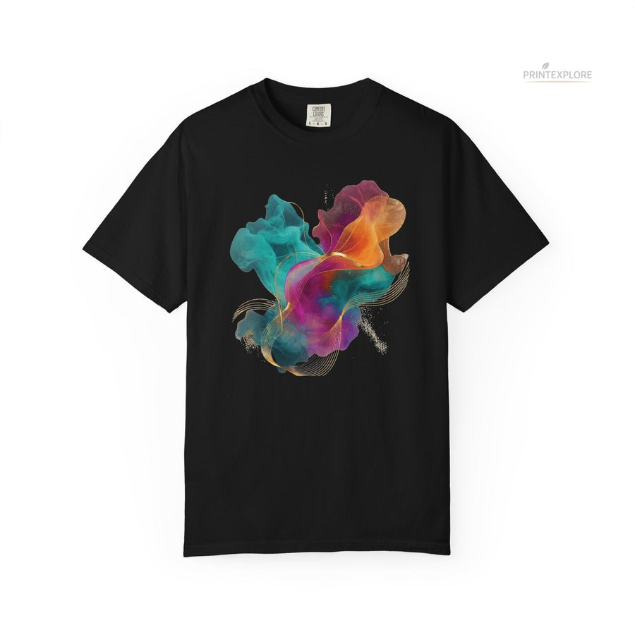 Abstract Color Smoke Tee — A Wearable Art Statement in Motion - PRINT EXPLORE