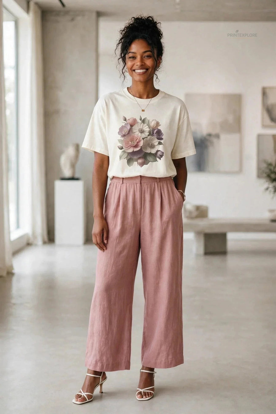 Vintage Floral Art T-Shirt - PRINT EXPLORE