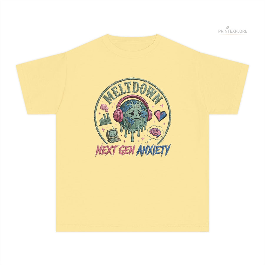 Meltdown Next Gen Anxiety Youth Vintage Graphic Shirt - PRINT EXPLORE