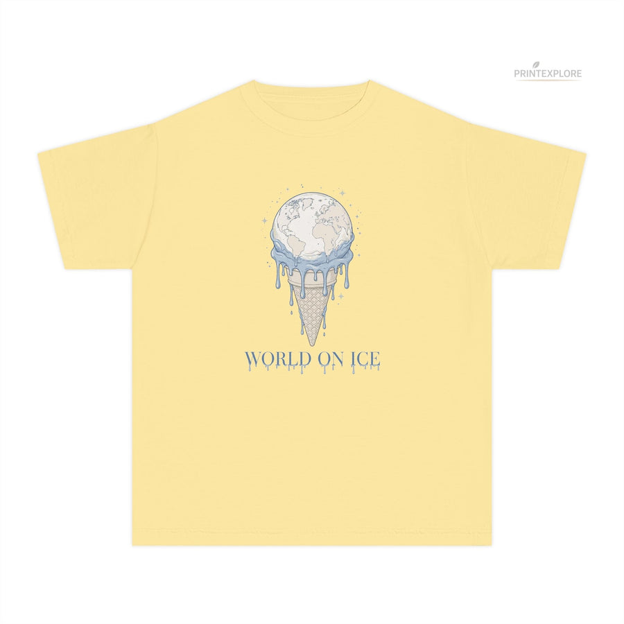 Youth World on Ice Midweight Artistic Kids Graphic T-Shirt - PRINT EXPLORE