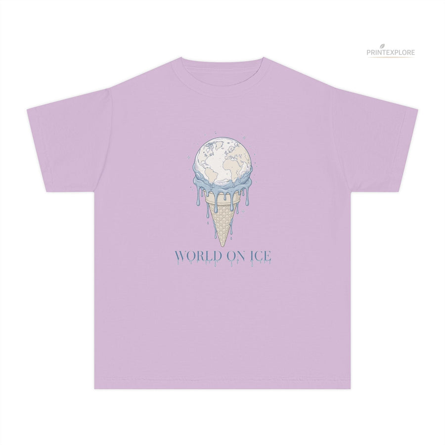 Youth World on Ice Midweight Artistic Kids Graphic T-Shirt - PRINT EXPLORE