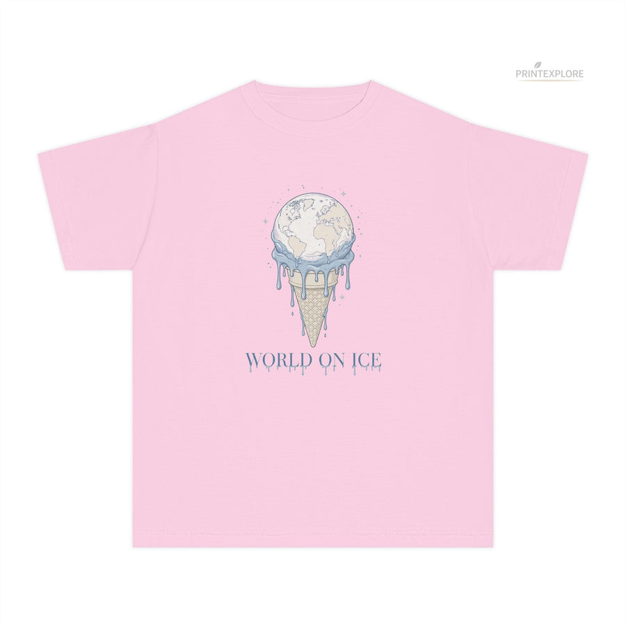 Youth World on Ice Midweight Artistic Kids Graphic T-Shirt - PRINT EXPLORE