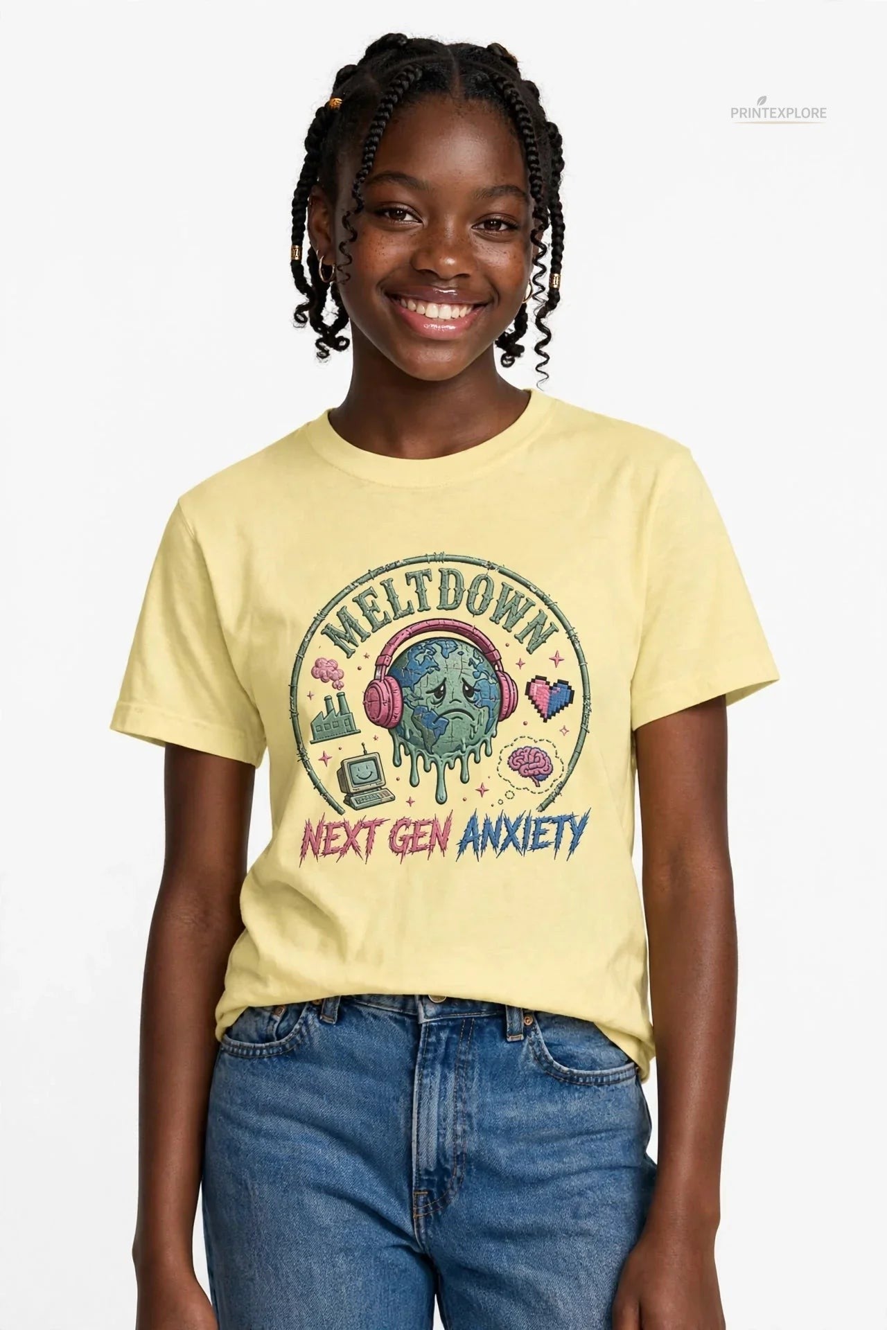 Meltdown Next Gen Anxiety Youth Vintage Graphic Shirt - PRINT EXPLORE