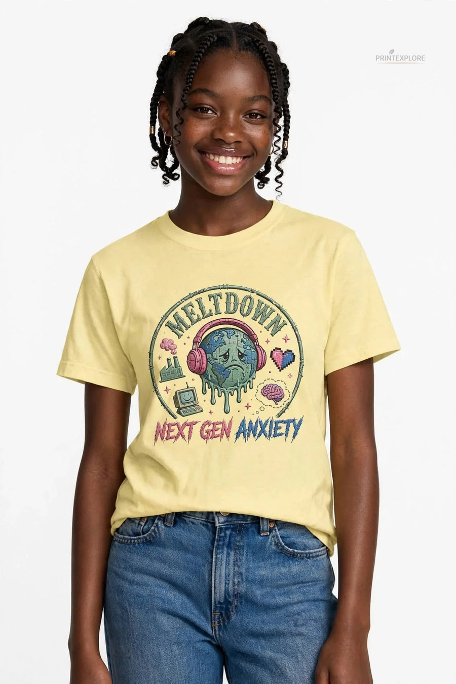 Meltdown Next Gen Anxiety Youth Vintage Graphic Shirt - PRINT EXPLORE